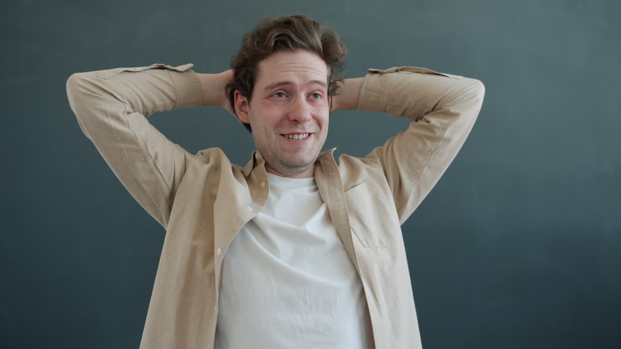 Man expressing happiness and joy