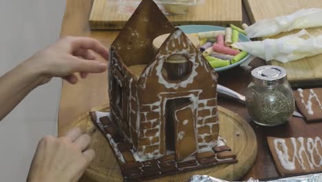 making a gingerbread house