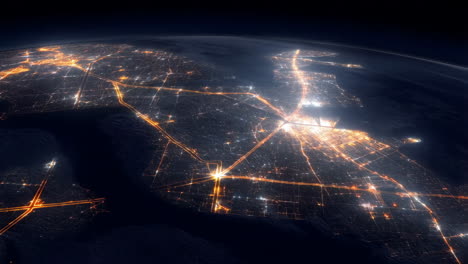 city lights from space at night