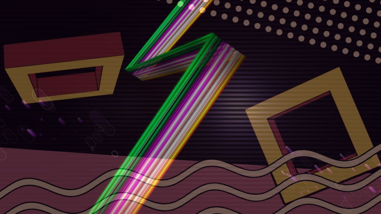 animación digital de formas abstractas que se mueven contra un fondo de textura negra