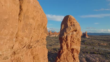 monumental sandstone rock formation at the arches national park in utah, united states