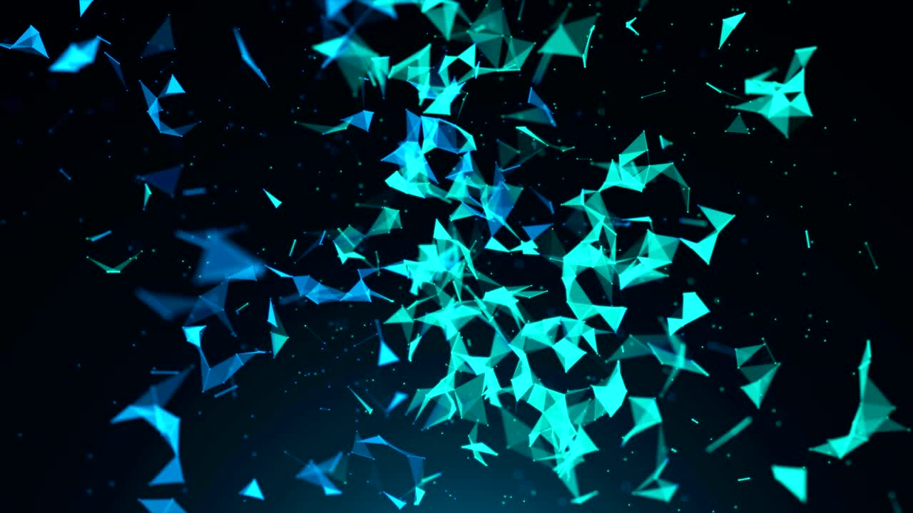 fondo geométrico azul abstracto con líneas y puntos en movimiento