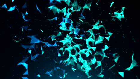 fondo geométrico azul abstracto con líneas y puntos en movimiento