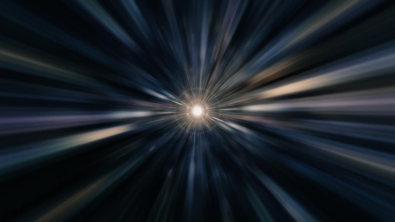 추상적인 방사선 반이는 빛 줄무 소용돌이 터널과 중앙 광학 플레어 빛 반이는 광선 4k 3d 렌더링 원활한 루프 미래의 mesh 배경 추상적인 sf 텍스처와 반이는 플레어 망 회전