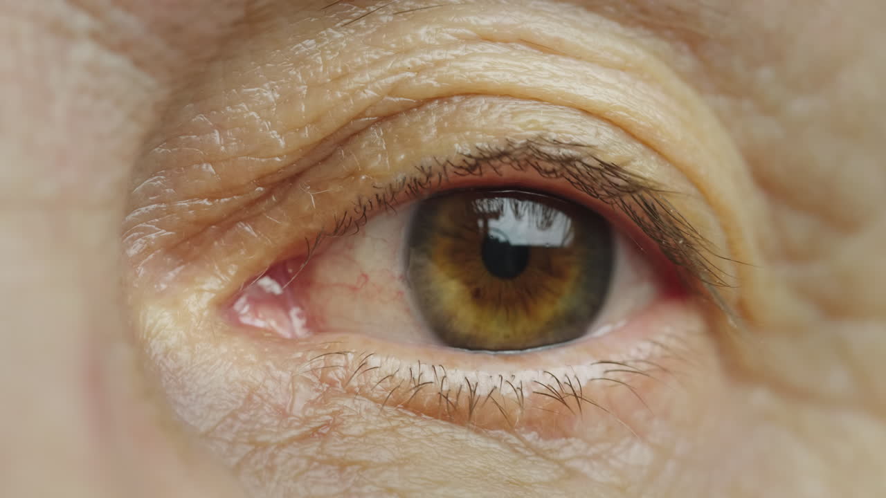 foto macro del ojo marrón de una mujer de mediana edad 1