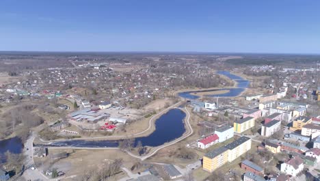 aerial view of the village in valga estonia