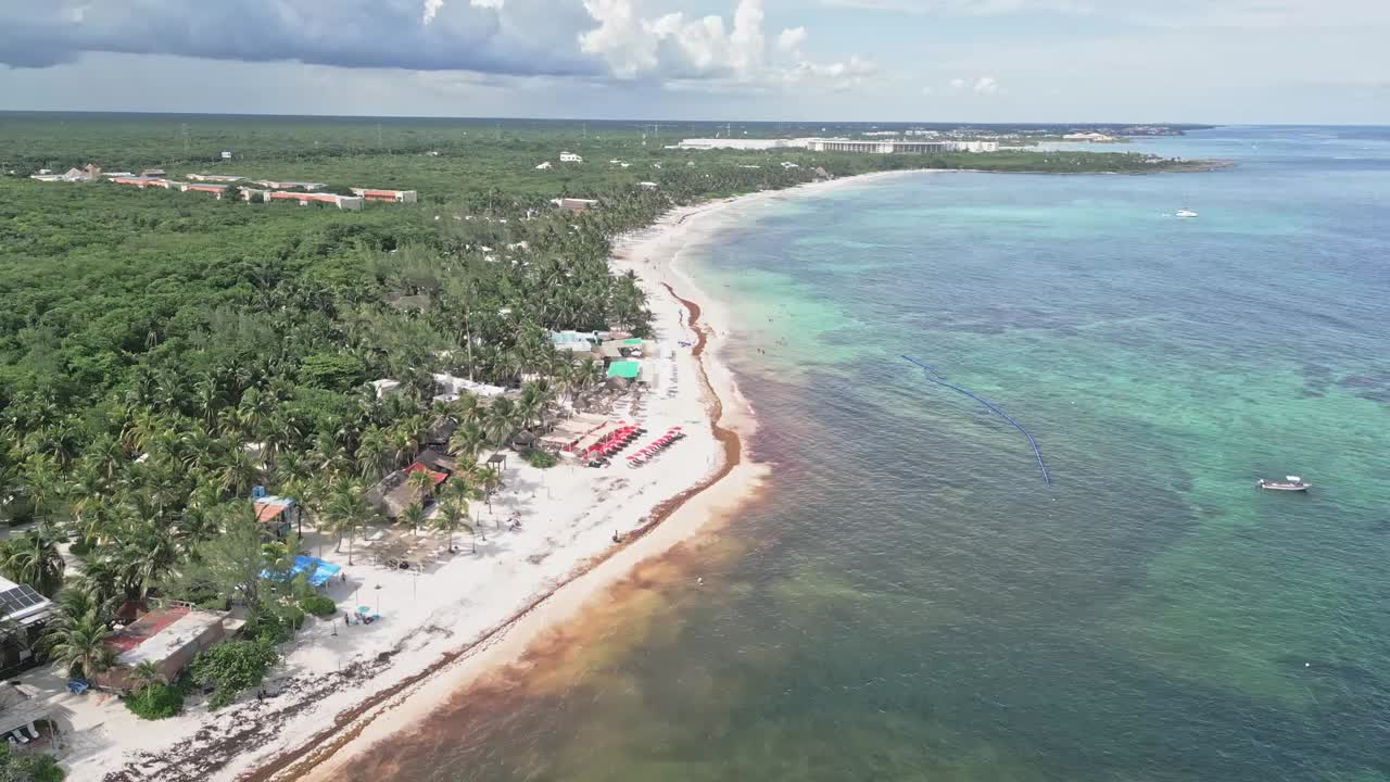 Sunny day on Xpu-ha beach, a tranquil spot in Riviera Maya, Mexico