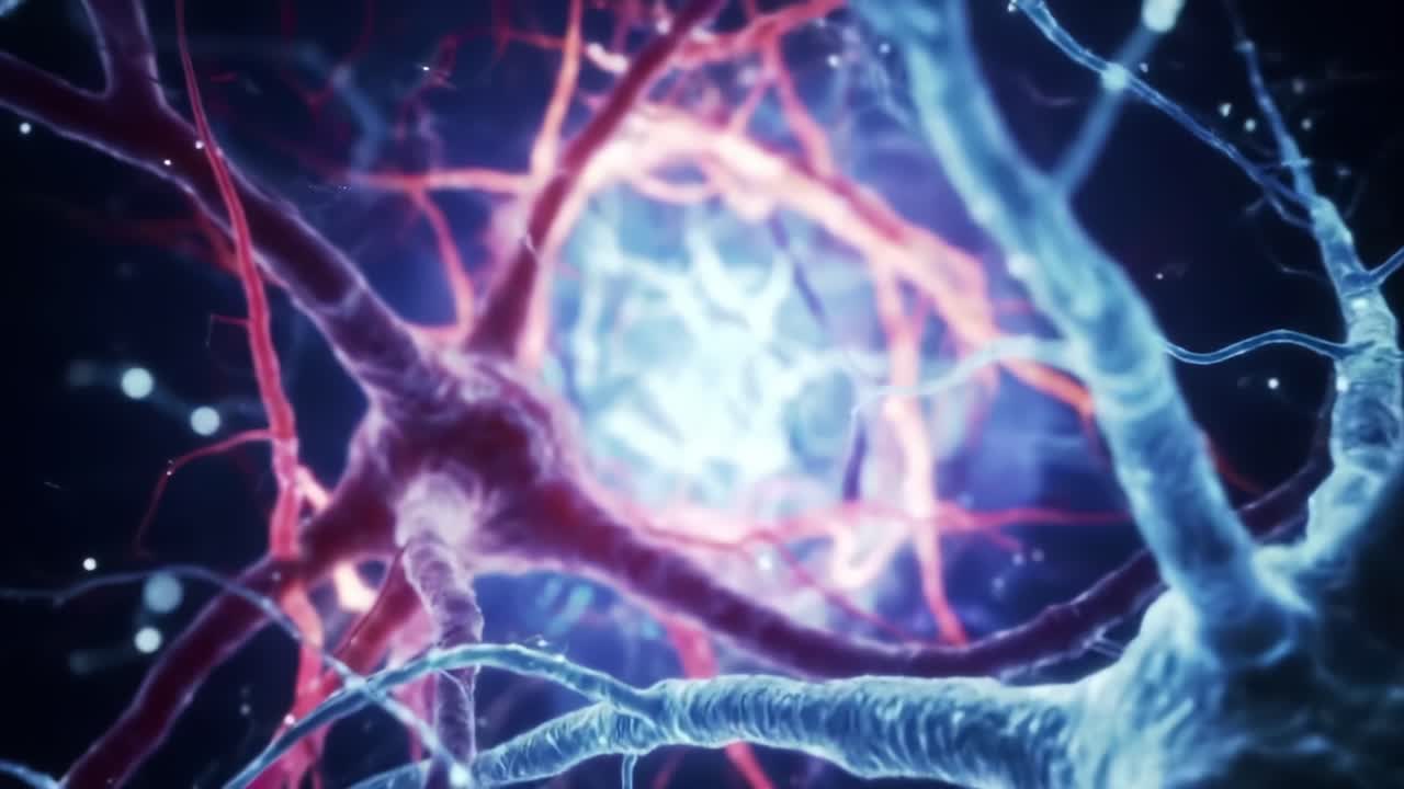 A Captivating Visualization of Neural Connections in the Human Brain, Showcasing the Intricate Design and Structure of Neurons Under Complex Microscopic Conditions
