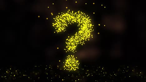 sparkling gold question mark