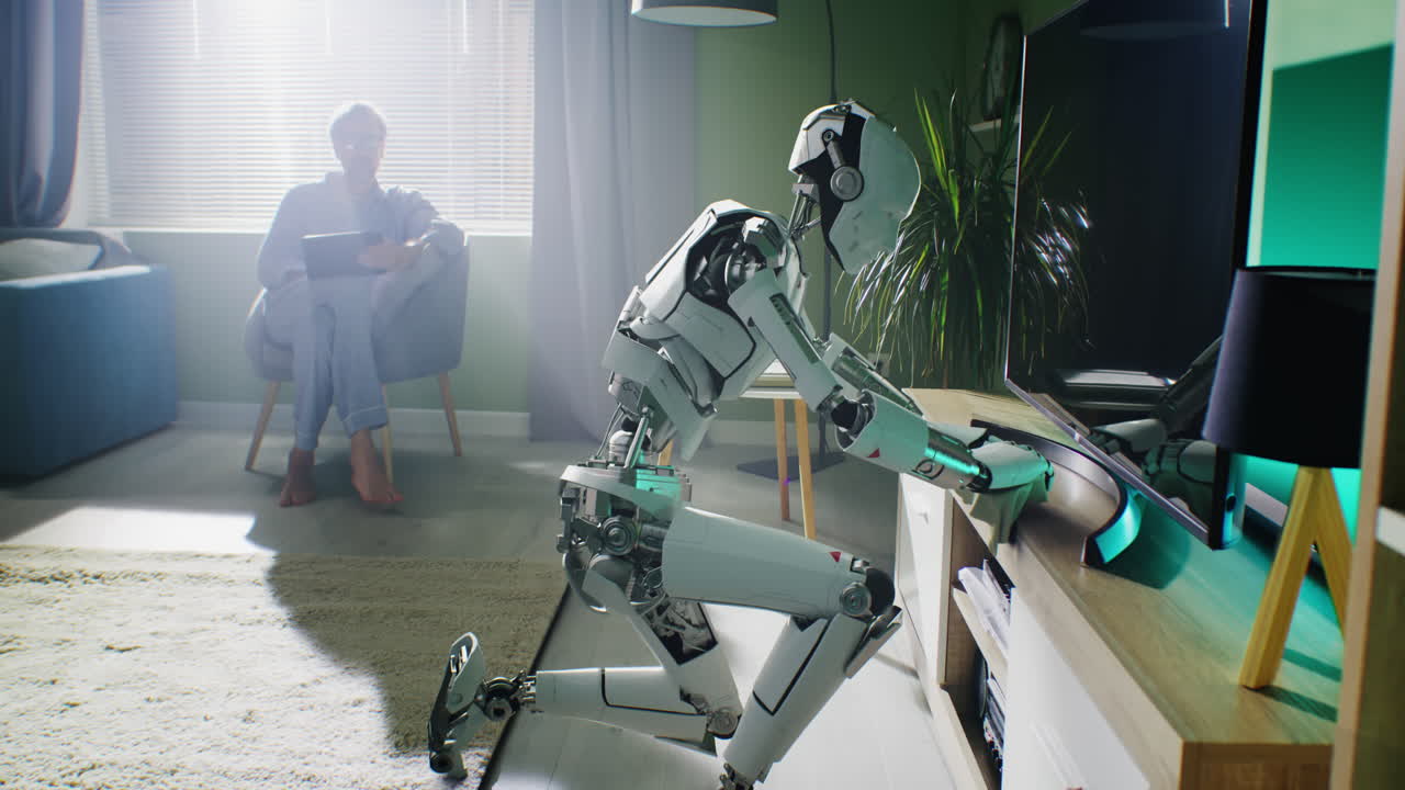 robot en el salón moderno