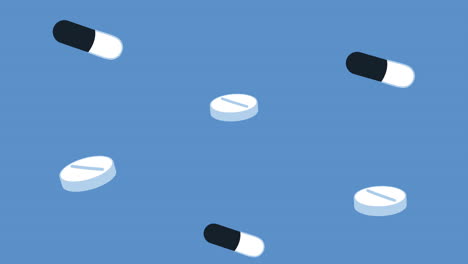 pills and capsules drugs animation