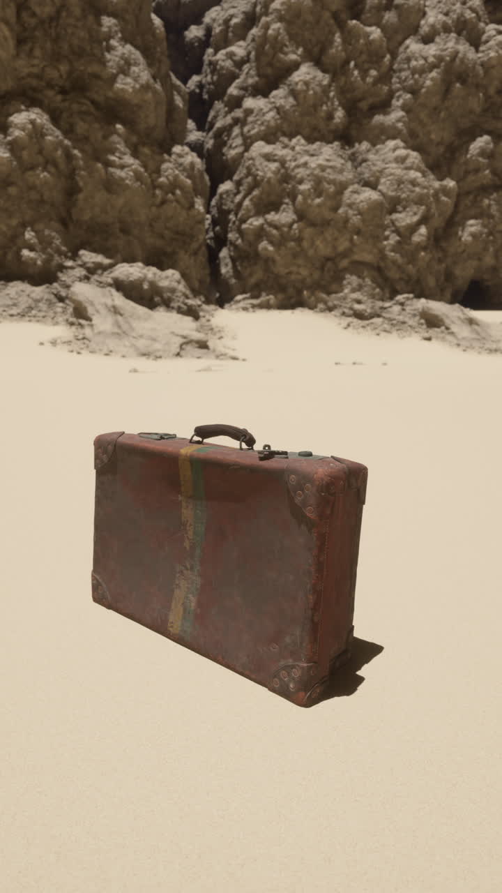 Vecchia valigia nel deserto