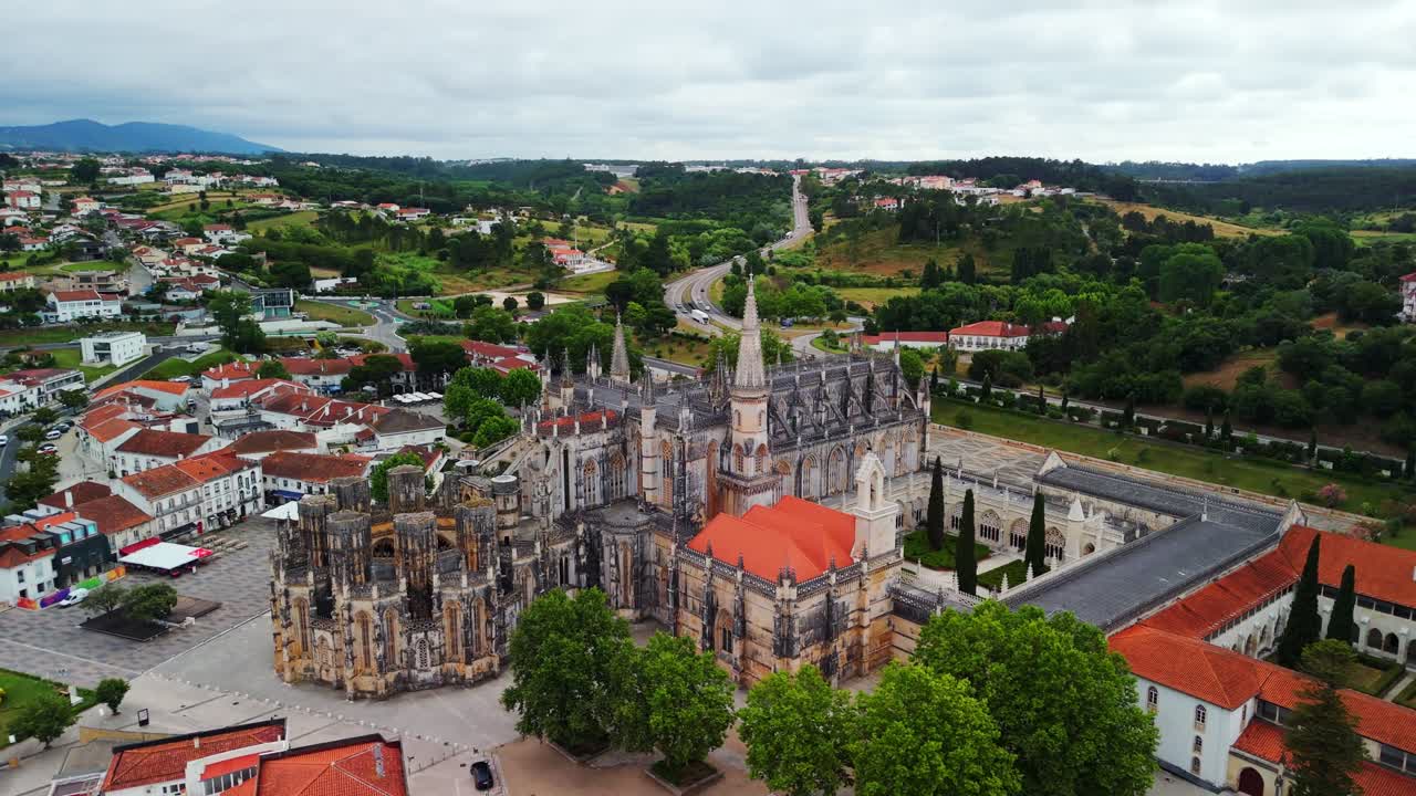 Aerial View of Batalha Monastery and Surrounding Town