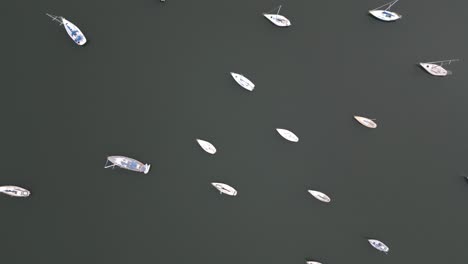 beautiful aerial view of boats from above