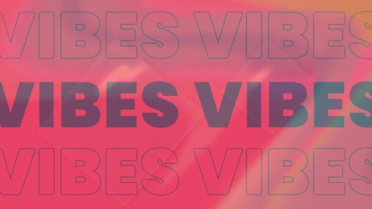 Animation of text vibes on colourful background