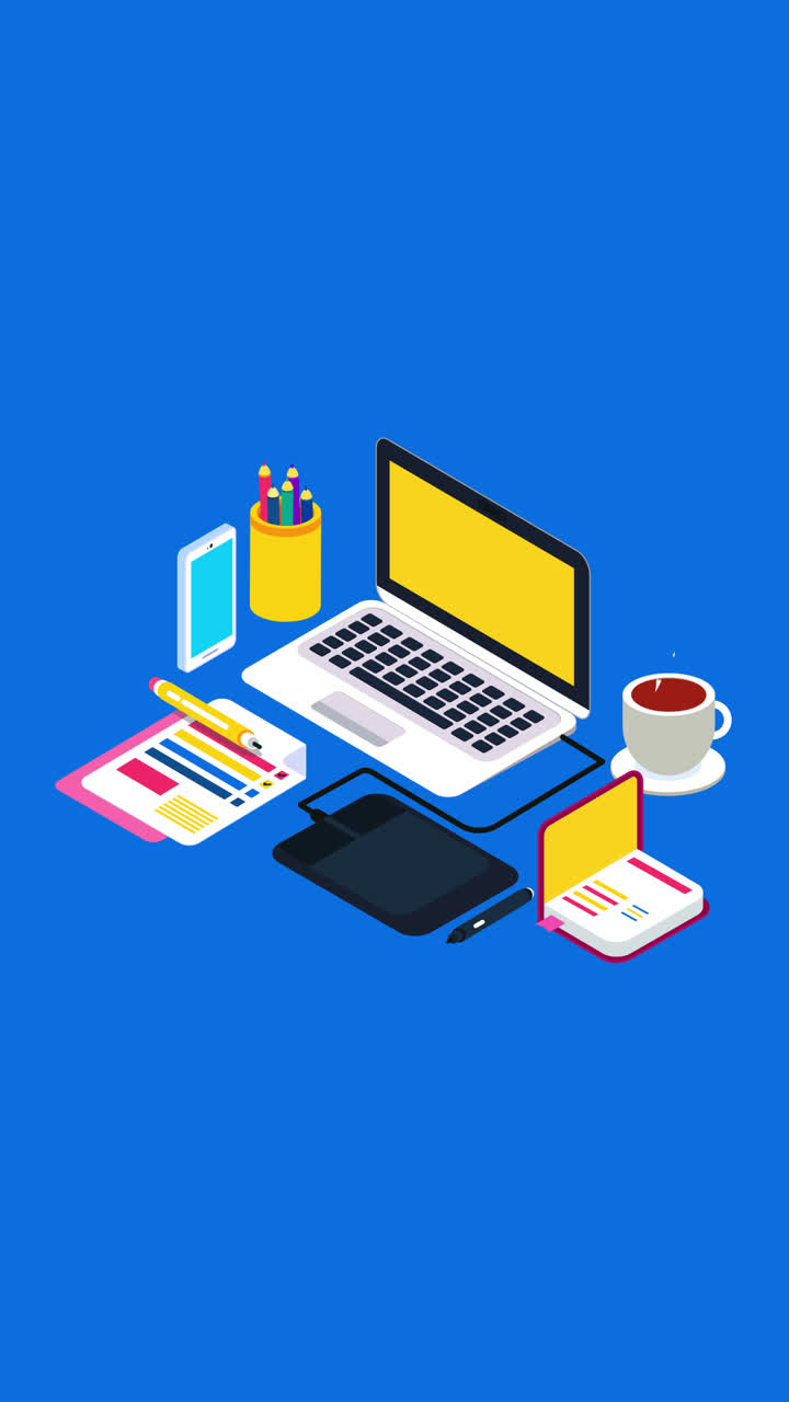 Motion Graphic of Graphic design workspace background