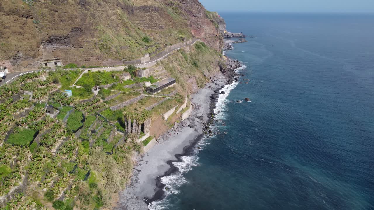 Vedute della spiaggia a Ponta Do Sol, Madeira