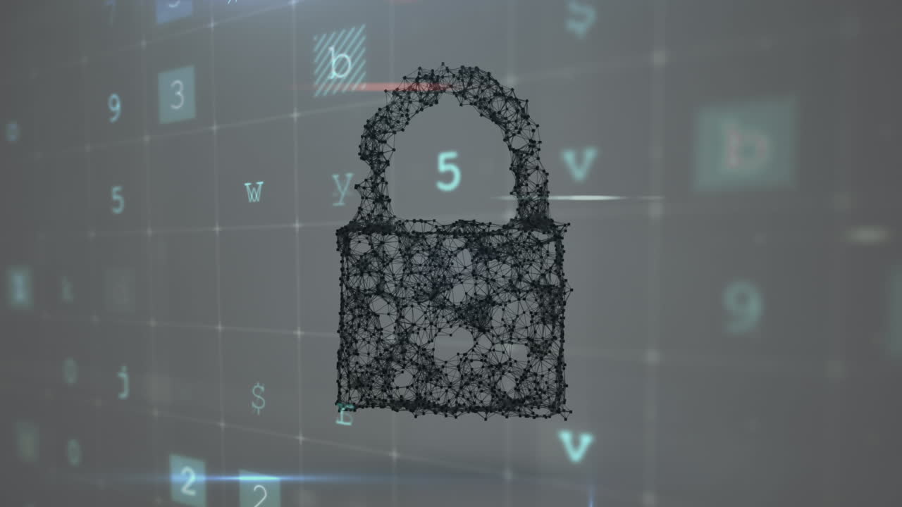 스캔, 숫자 및 온라인 보안 박의 애니메이션