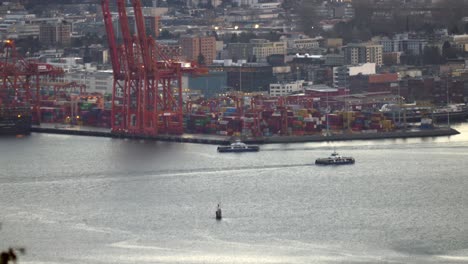 ships in burrard inlet near vancouver harbor