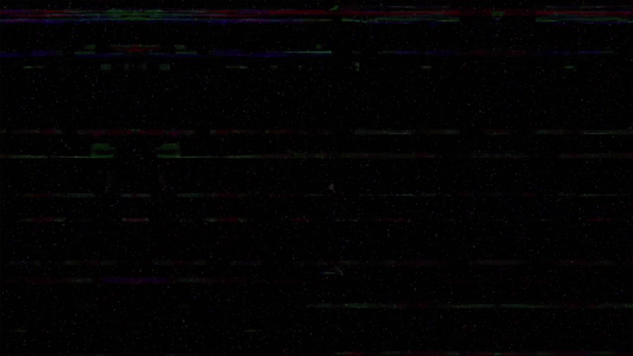 Glitch digitale e rumore statico con linee orizzontali colorate