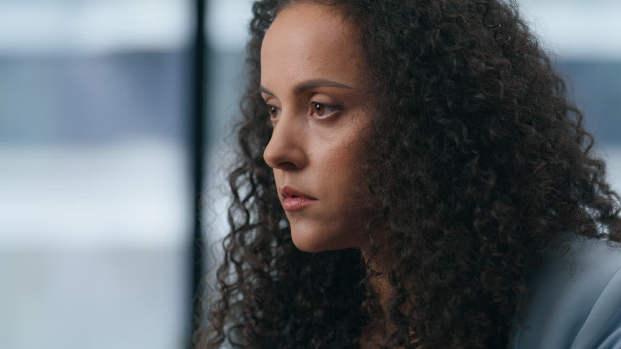 Serious manager working computer desk closeup. Businesswoman browsing internet