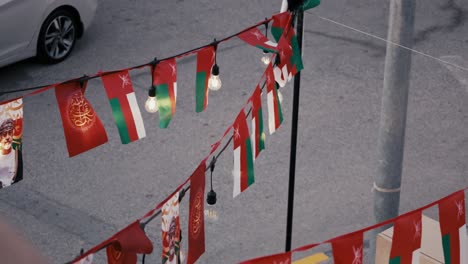 oman flags fluttering proudly in the wind