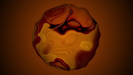 abstract brown color liquid sphere spinning animation.