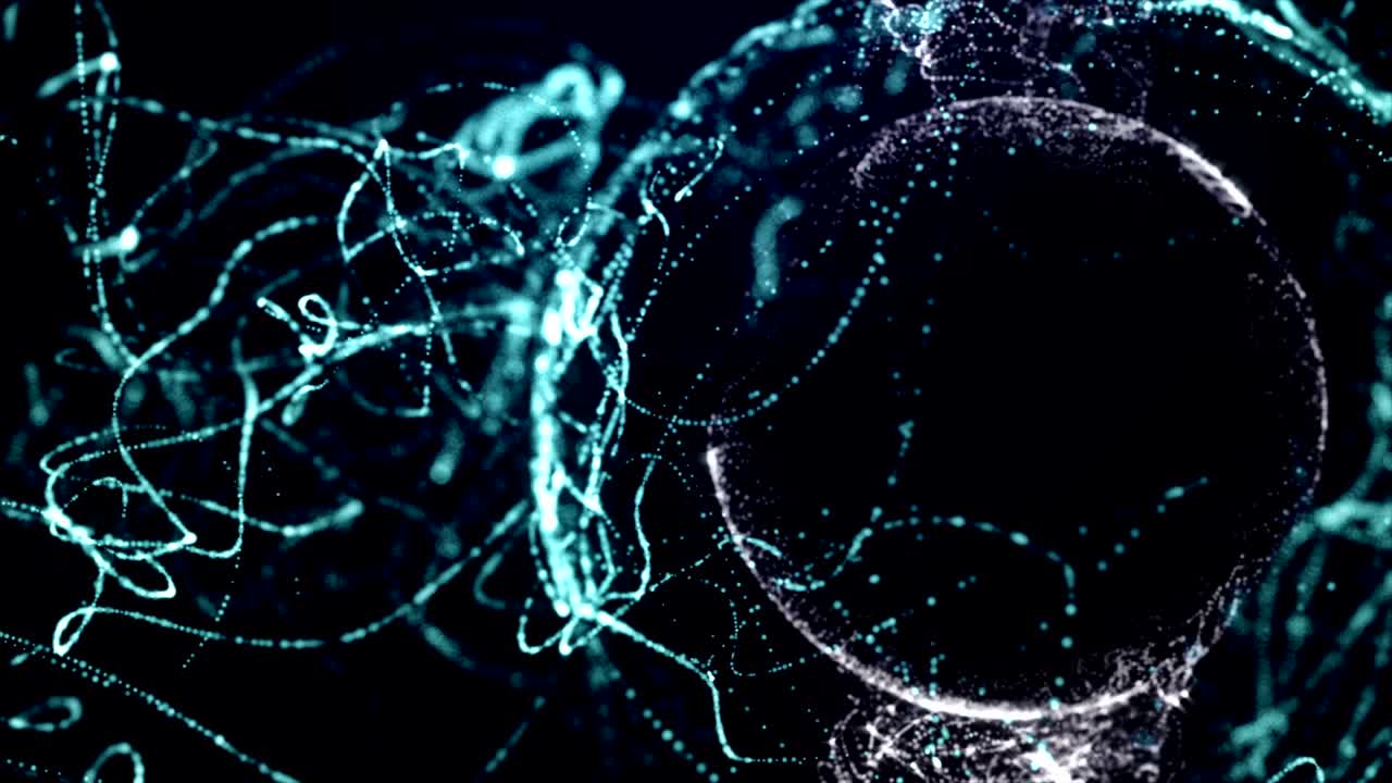 las partículas mágicas anillo fondo abstracto, animación, renderización, bucle