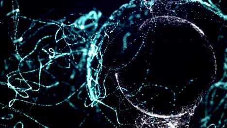 magical particles ring abstract background, animation, rendering, loop