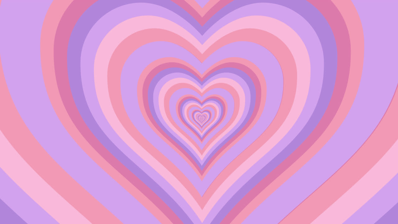 평평한 디자인의 모션 그래픽 야생 꽃 심장 배경