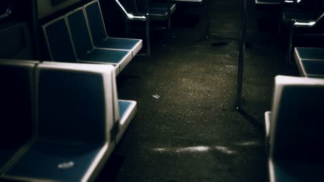 inside of new york subway empty car