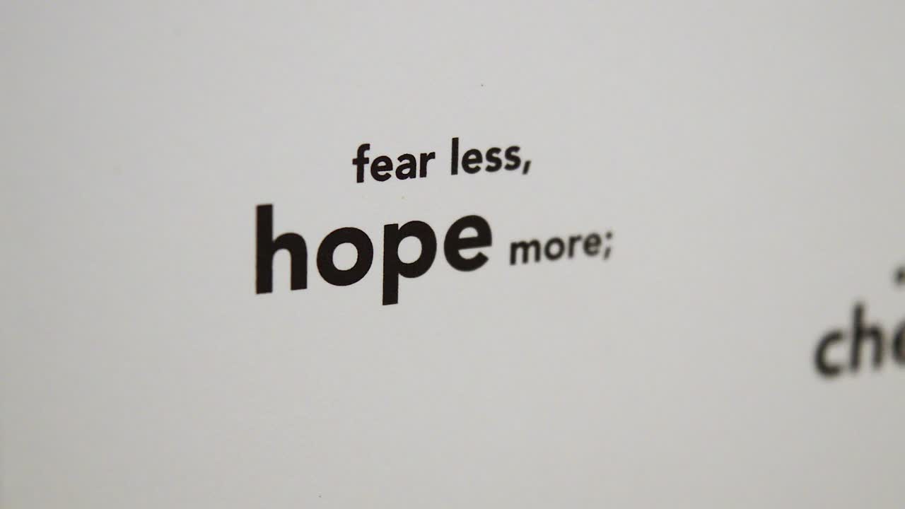 Fear less and hope more