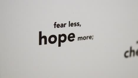 fear less and hope more