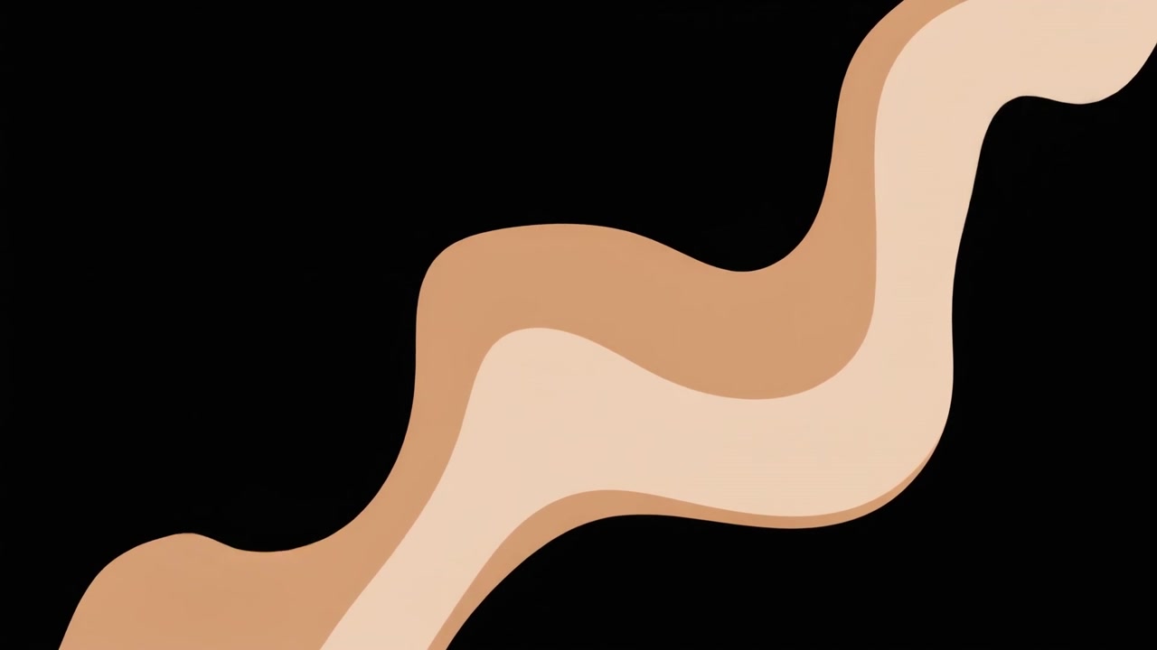 Abstract Wavy Beige Shapes Moving on Black Background