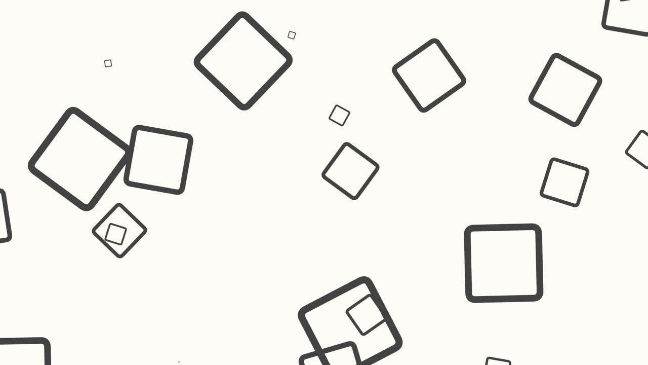 cuadrados geométricos negros voladores en gradiente blanco