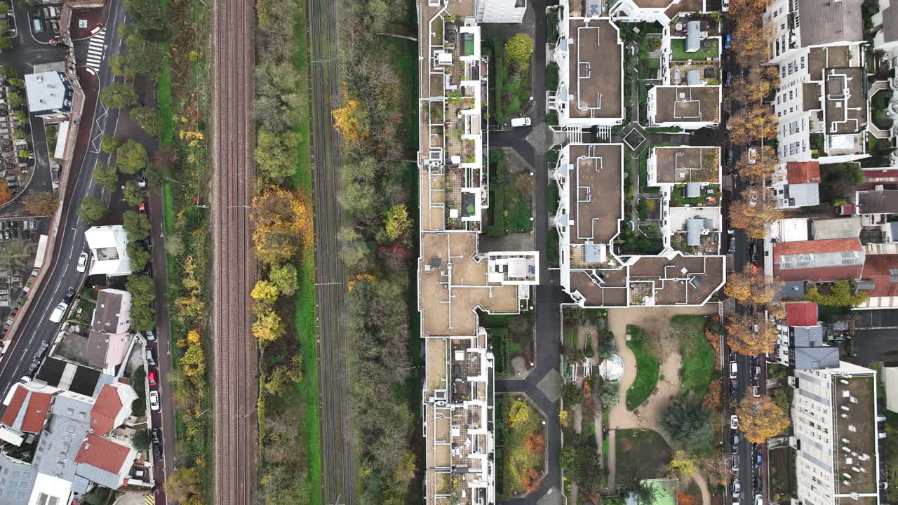 프랑스의 도시 지역을 상공에서 찍은 사진