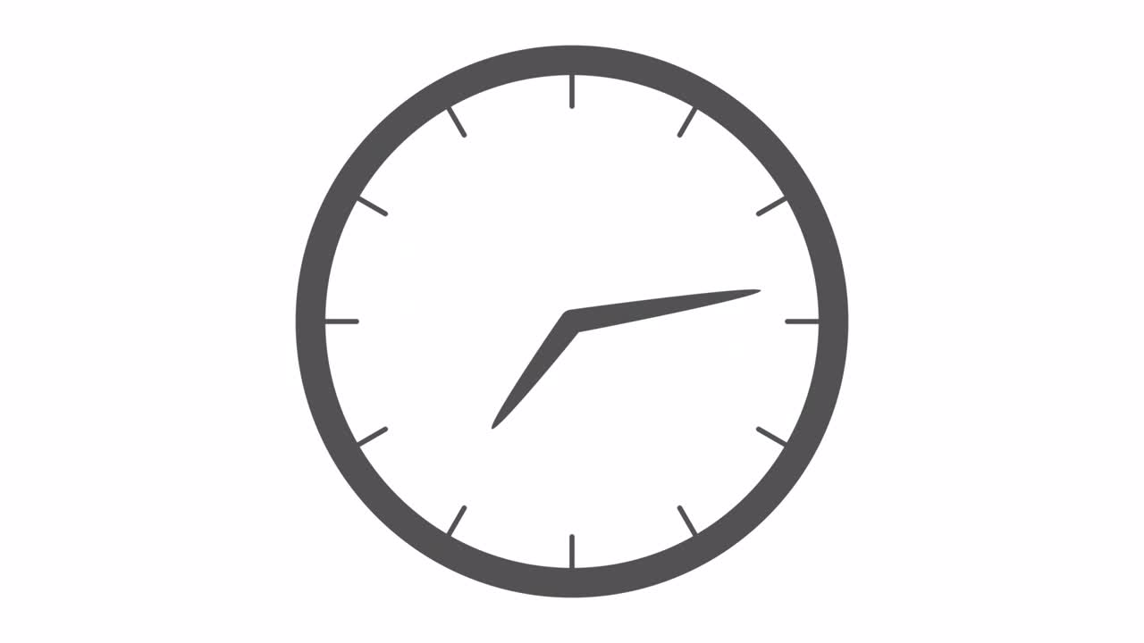 Simple Cute Clock Animation White Background