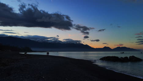 shot of beach at sunset time