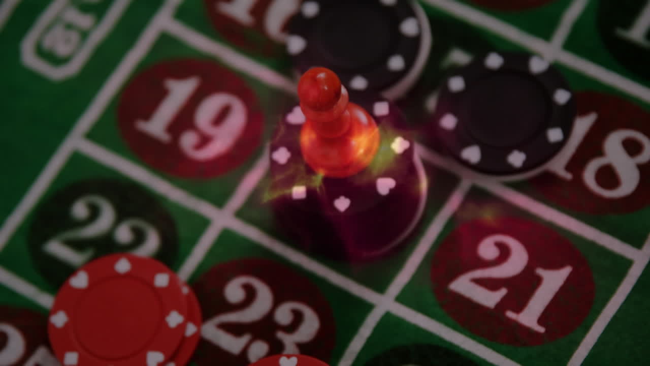 animación de pilas de fichas de juegos de casino a bordo