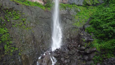 Drone-Shot-of-Beautiful-Waterfall-on-the-hill