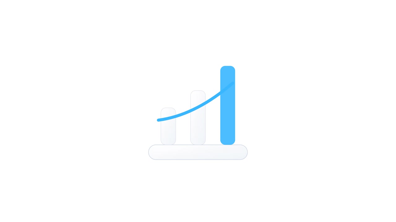 Animated Bar Chart Growing on White Background