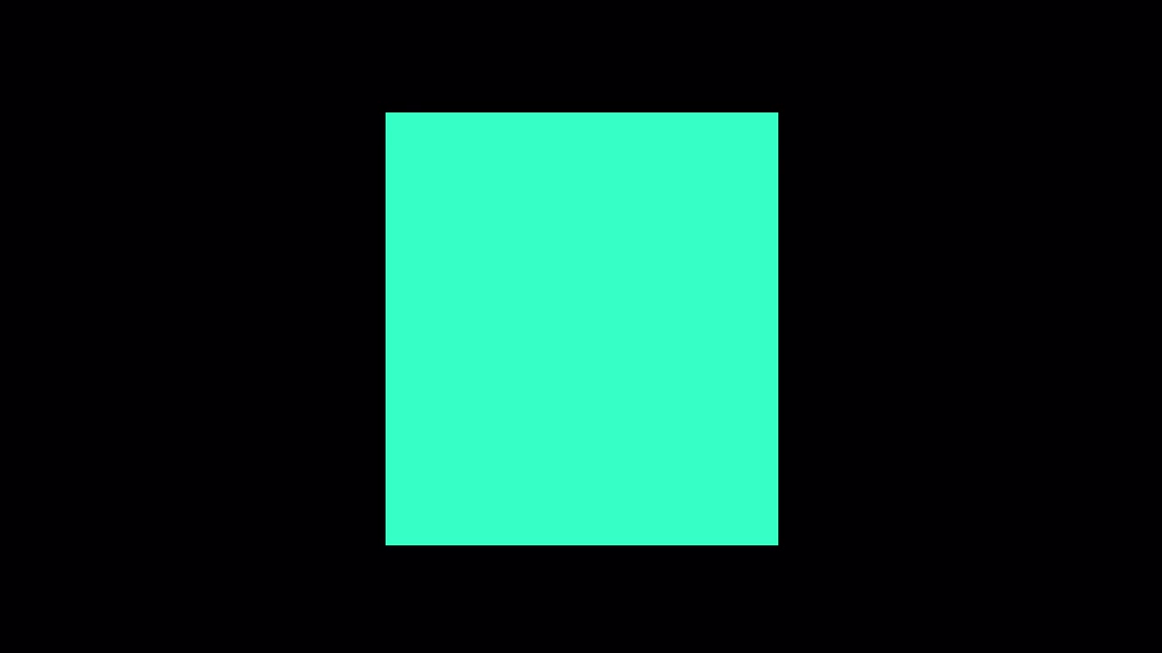 Animated Turquoise Rectangle Shape Expanding and Contracting on Black Background