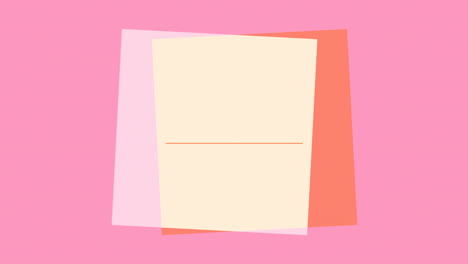 two squares rotating and melting each other on a pink background