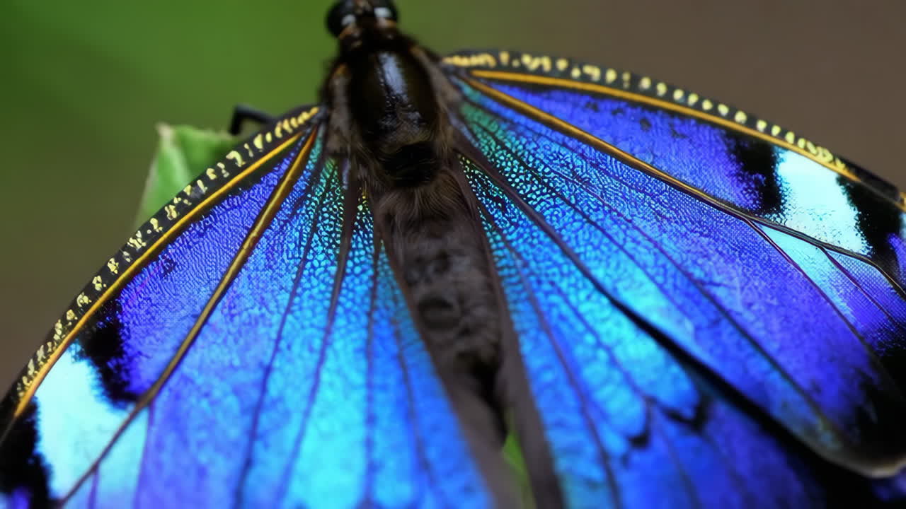 Close-up of Vibrant Iridescent Butterfly Wings