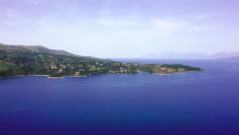 Corfu-island-mediterranean-blue-coast-in-sunny-day