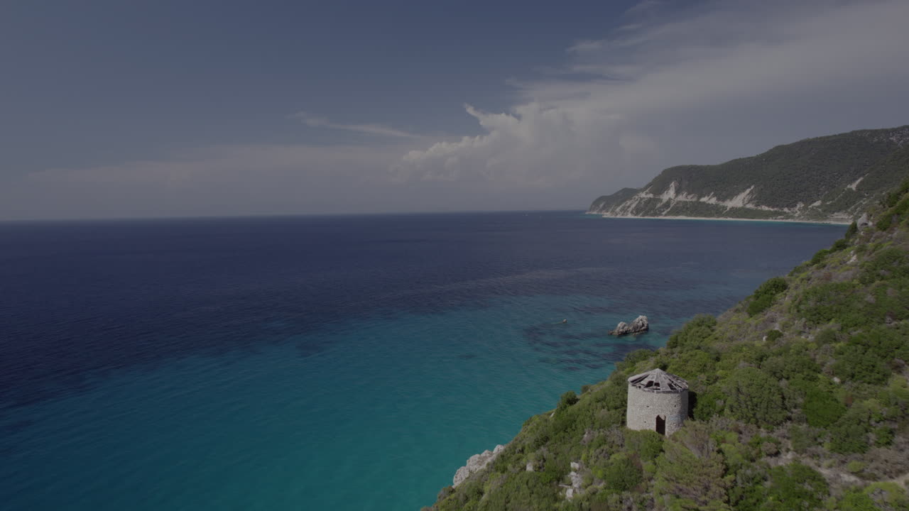 해안선을 따라 아름다운 이오니아 해 조감도