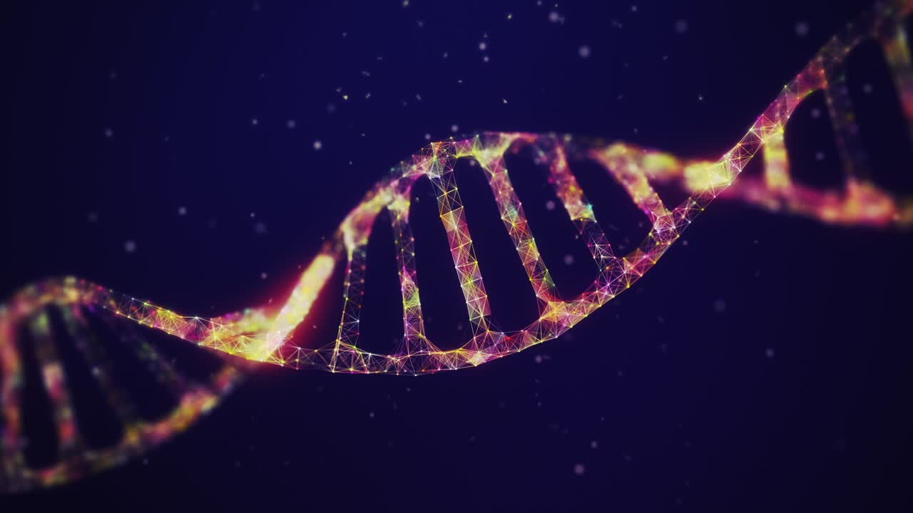 animación de fondo de la forma abstracta de la molécula de adn