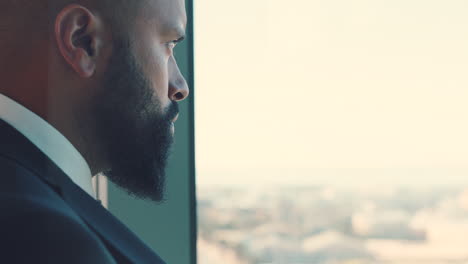 Thinking, vision and face of a black man