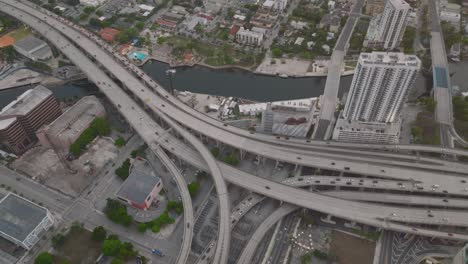 panorama view with busy highway