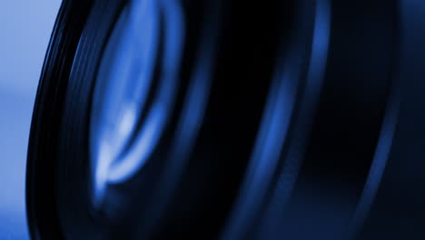 camera lens optical system. macro video. game of lights and shadows. smooth movement